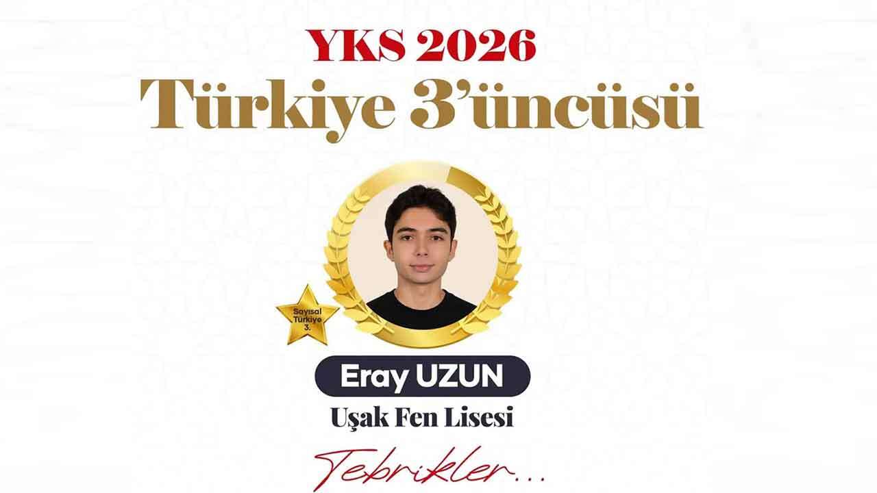 Uşaklı Eray Uzun’dan  Büyük Başarı Türkiye Üçüncülüğüne Ulaştı