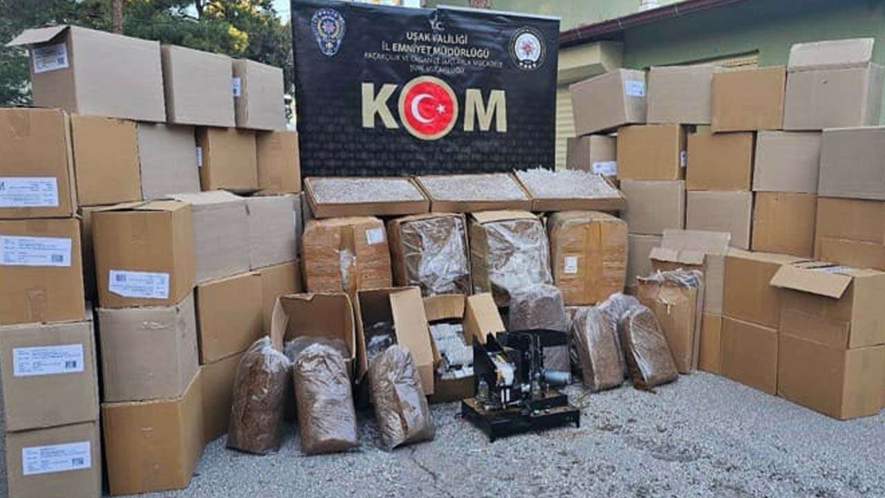 Uşak’ta 2 adrese kaçakçılık operasyonu