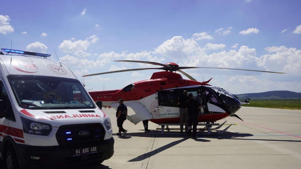 Uşak’ta Acil Sağlık Hizmetinde Hava Ambulansı Devreye Girdi
